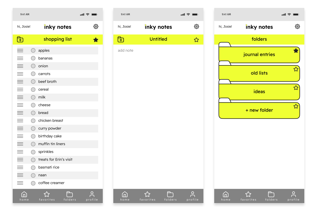 High Fidelity Wireframes 2x