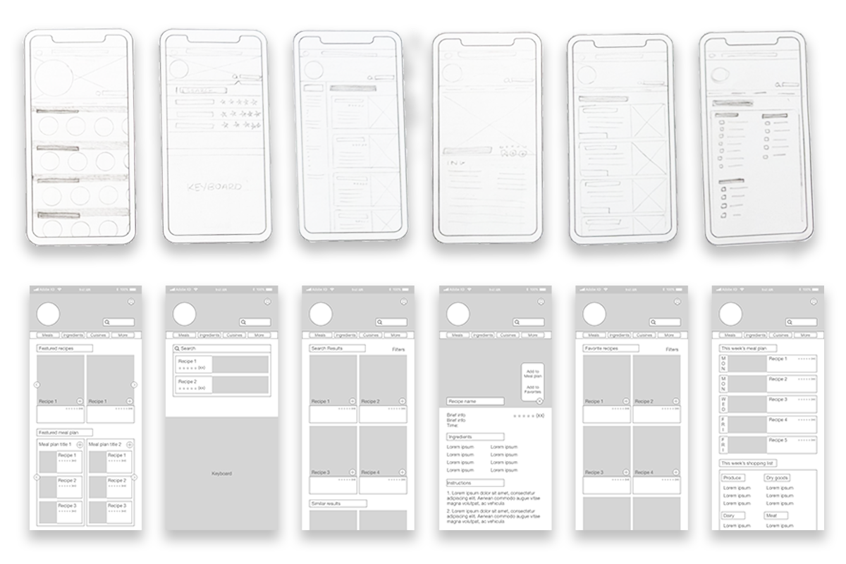 Low and Mid Wireframes